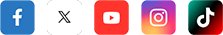 Seguinos en Facebook, X, YouTube, Instagram y TikTok